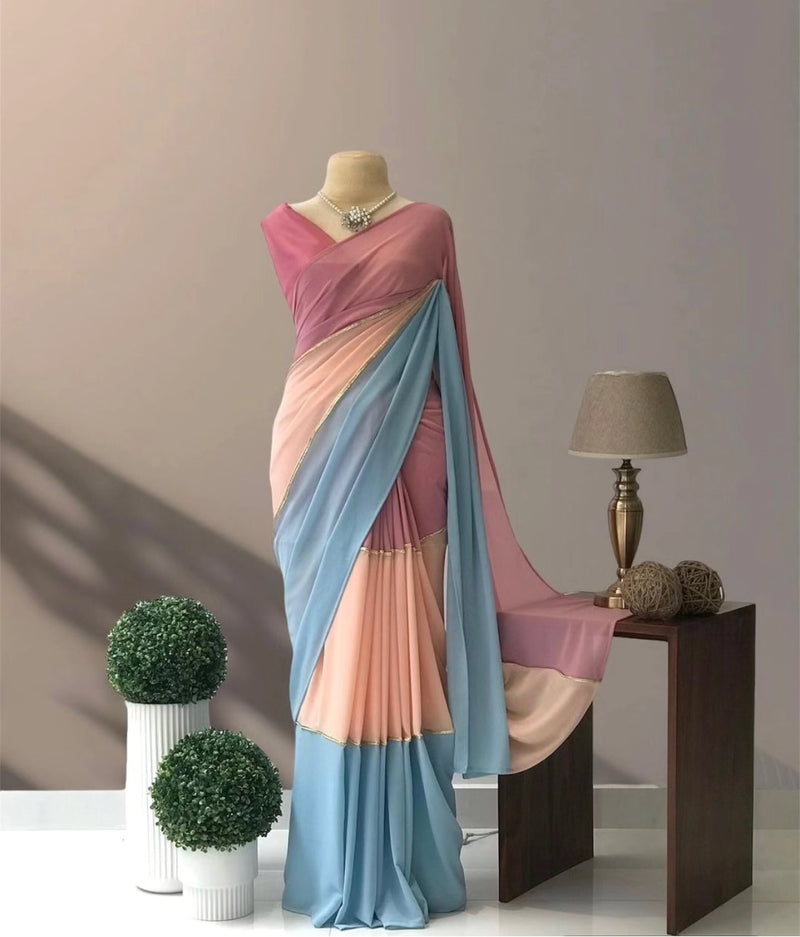 Multi shaded Georgette saree