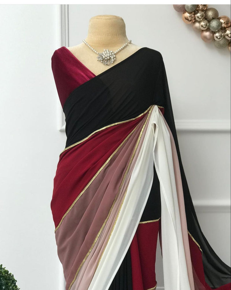 Multi shaded Georgette saree