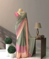 Multi shaded Georgette saree