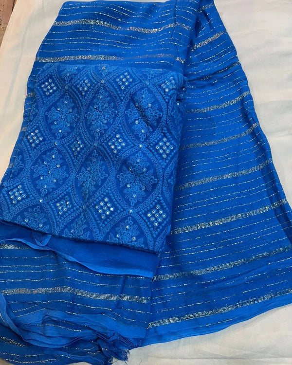 Georgette with golden lurex