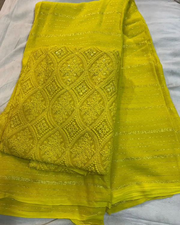Georgette with golden lurex